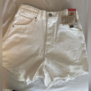 Levi's 501 High Waisted Women's Mom White Jean Shorts